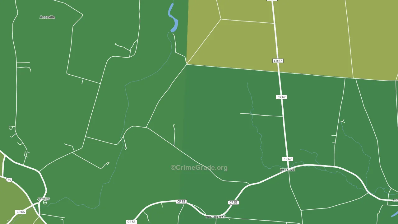 West Lee, NY Map of Theft Rates