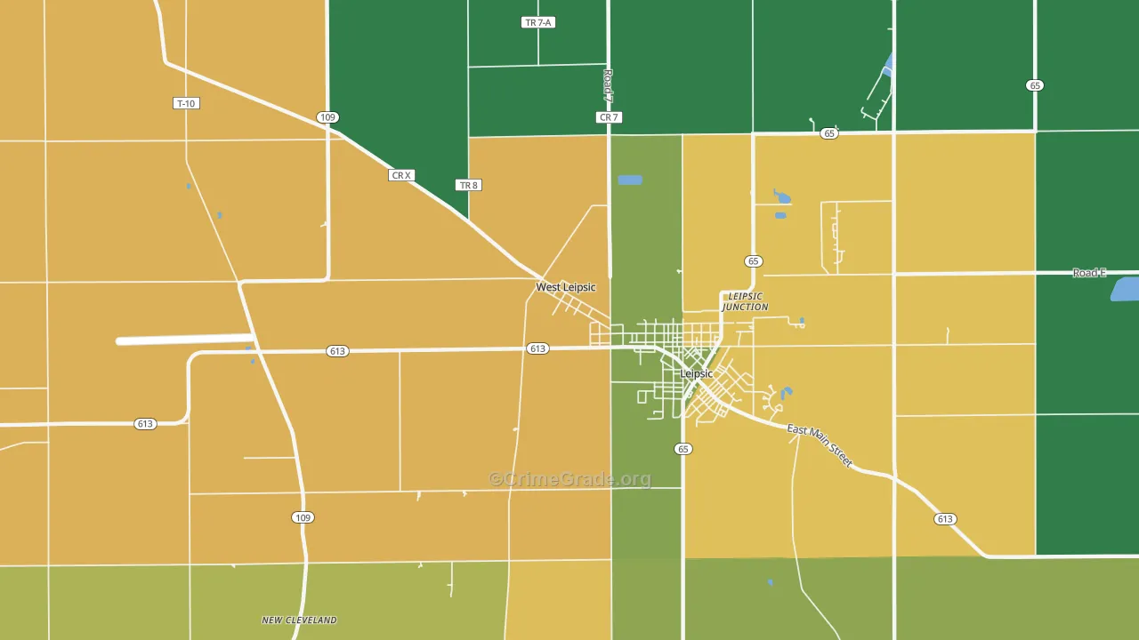 West Leipsic, OH Map of Theft Rates