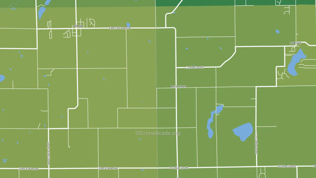 West Leroy, MI Map of Theft Rates