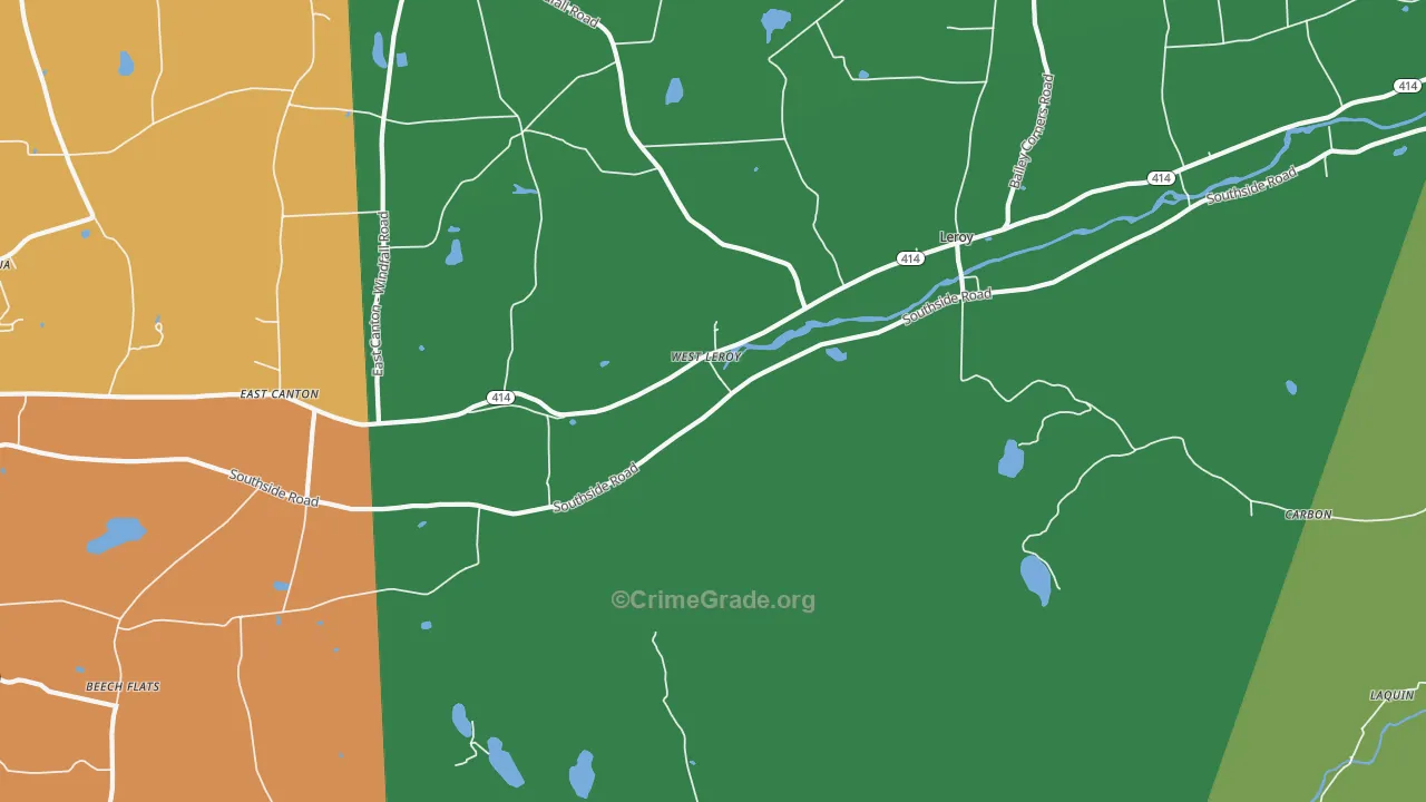 West Leroy, PA Map of Theft Rates