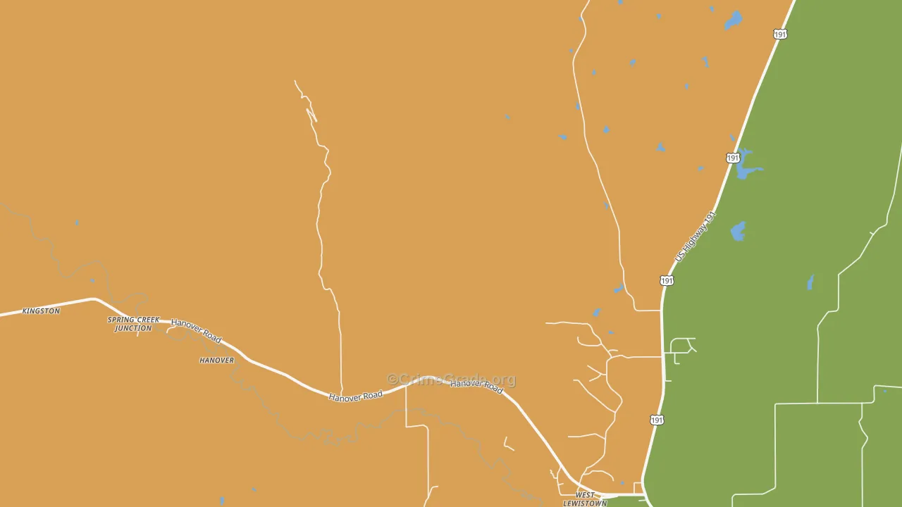 West Lewistown, MT Map of Theft Rates