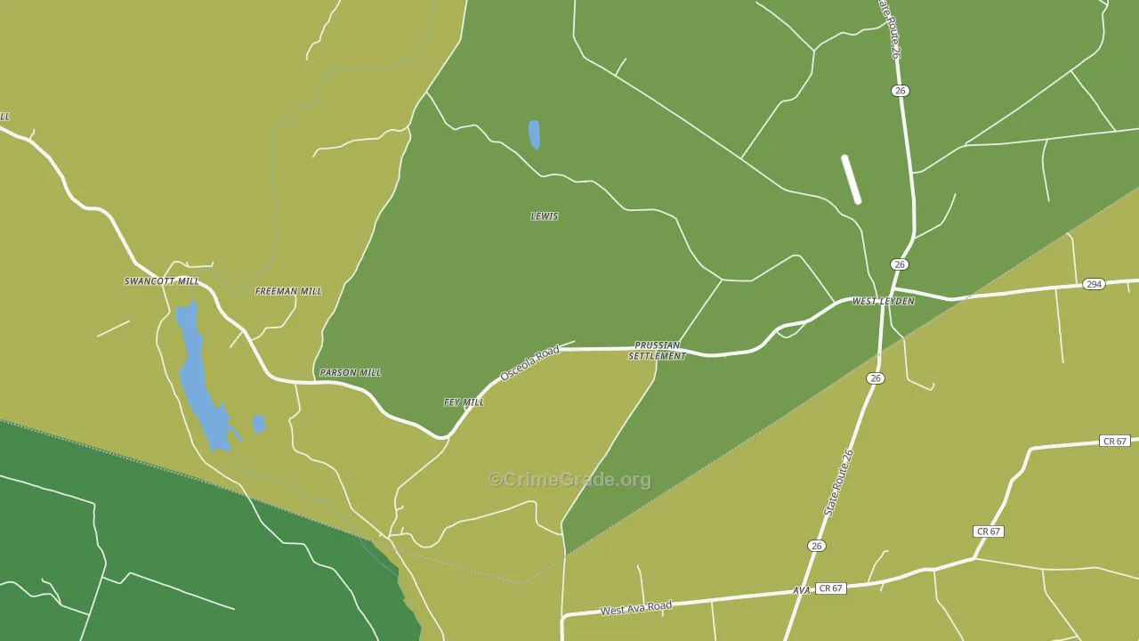 West Leyden, NY Map of Theft Rates