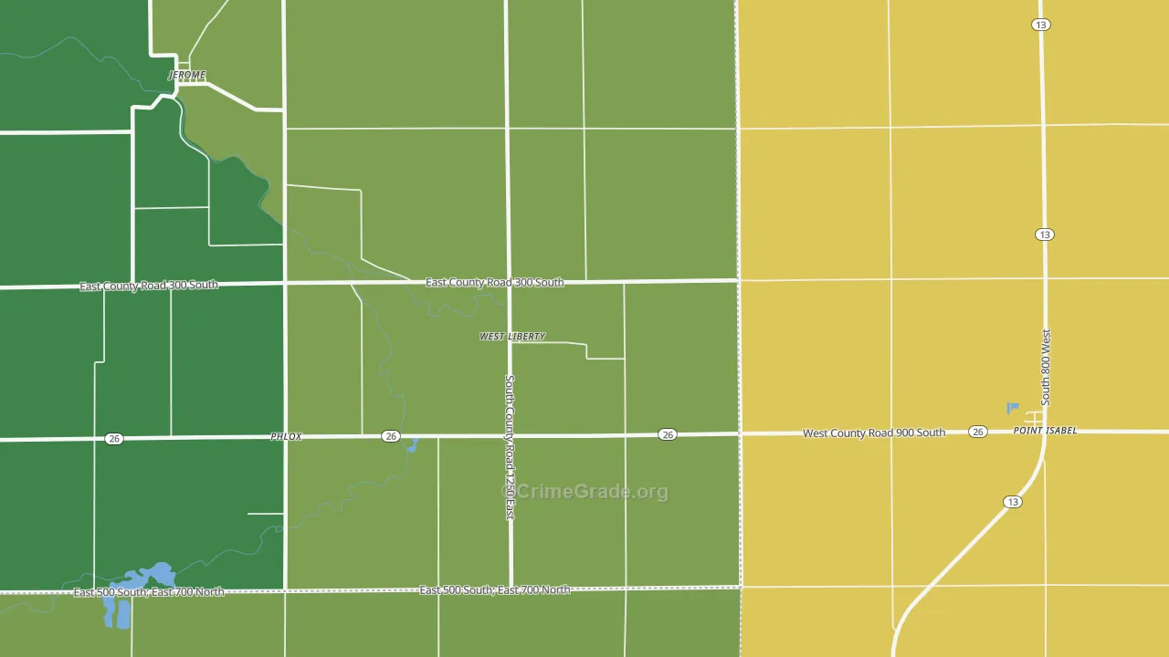 West Liberty, IN Map of Theft Rates