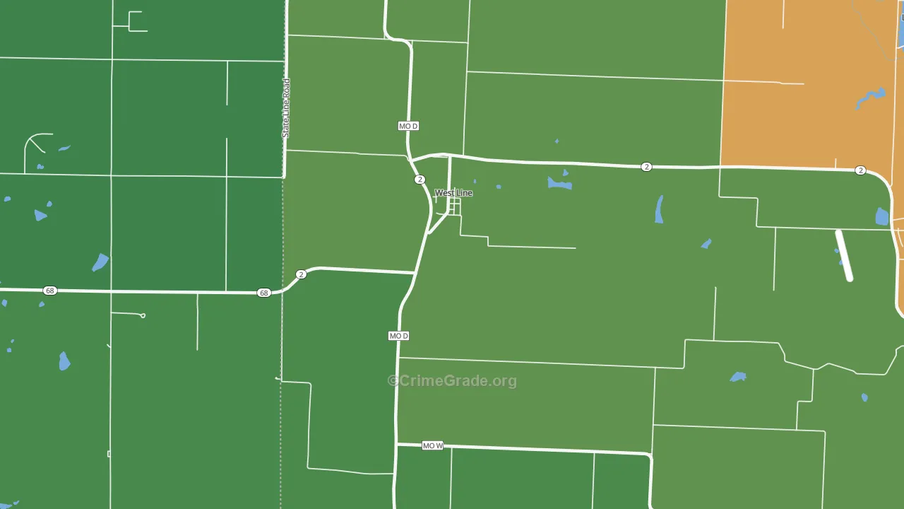 West Line, MO Map of Theft Rates