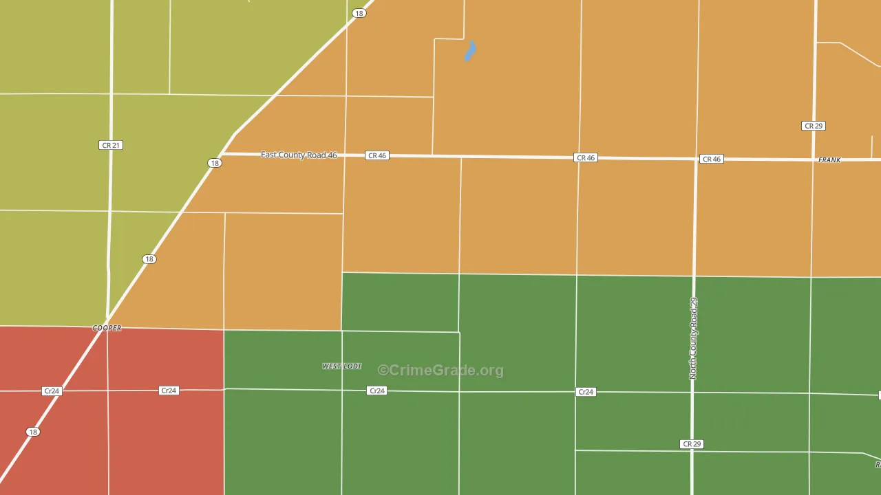 West Lodi, OH Map of Theft Rates