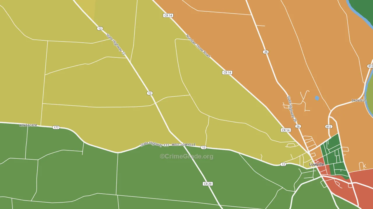 West Lowville, NY Map of Theft Rates
