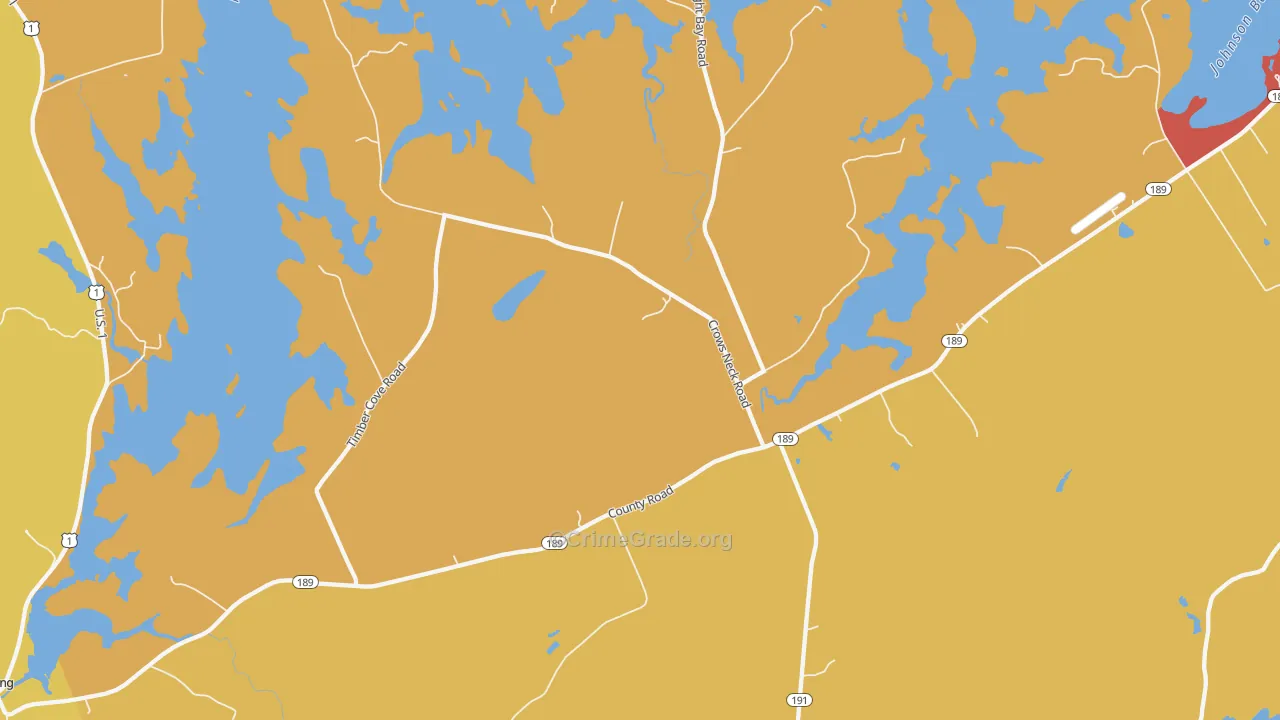 West Lubec, ME Map of Theft Rates