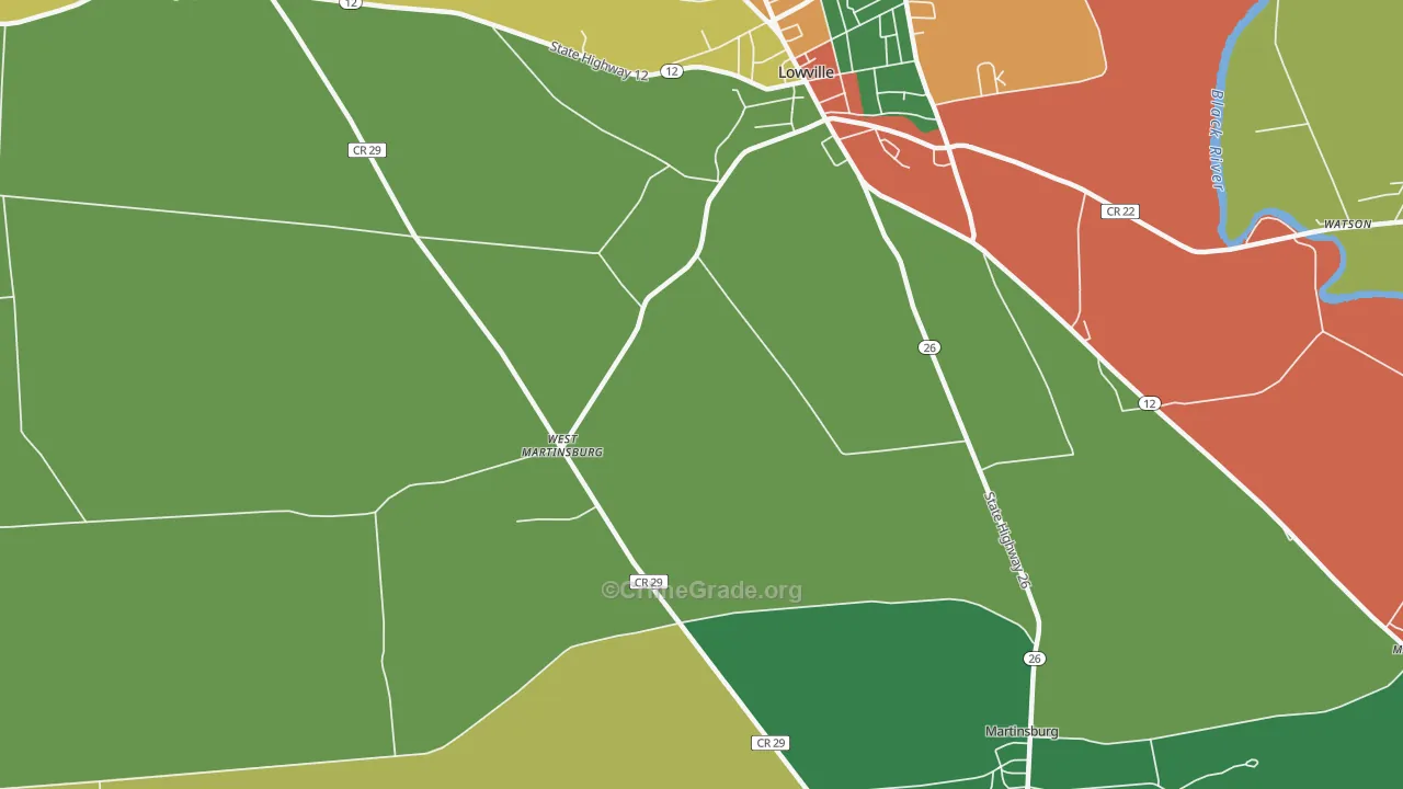 West Martinsburg, NY Map of Theft Rates