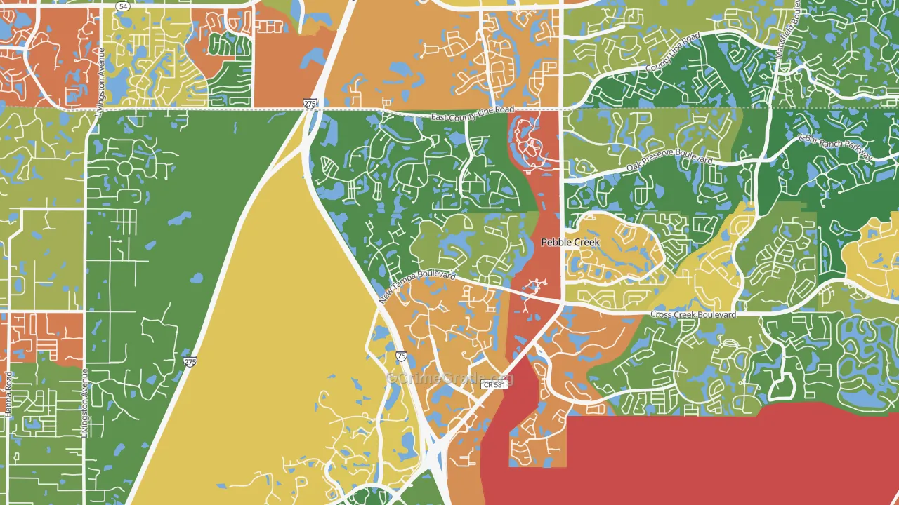 West Meadows, Tampa, FL Map of Theft Rates
