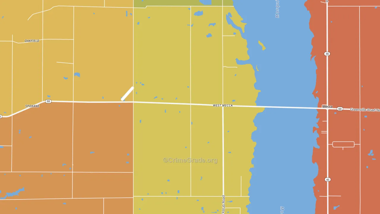 West Mecca, OH Map of Theft Rates