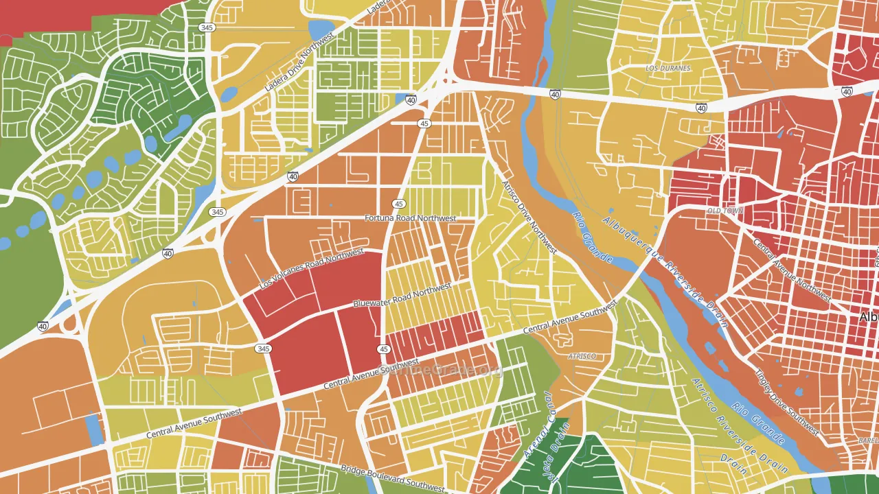 West Mesa, Albuquerque, NM Map of Theft Rates