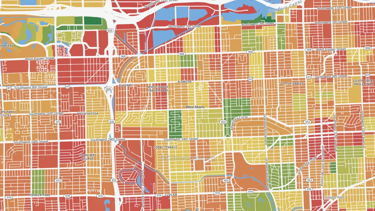 West Miami, FL Map of Theft Rates
