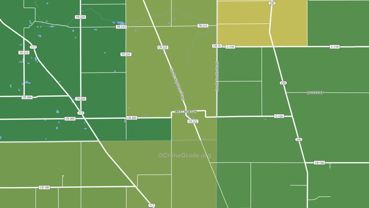 West Newton, OH Map of Theft Rates