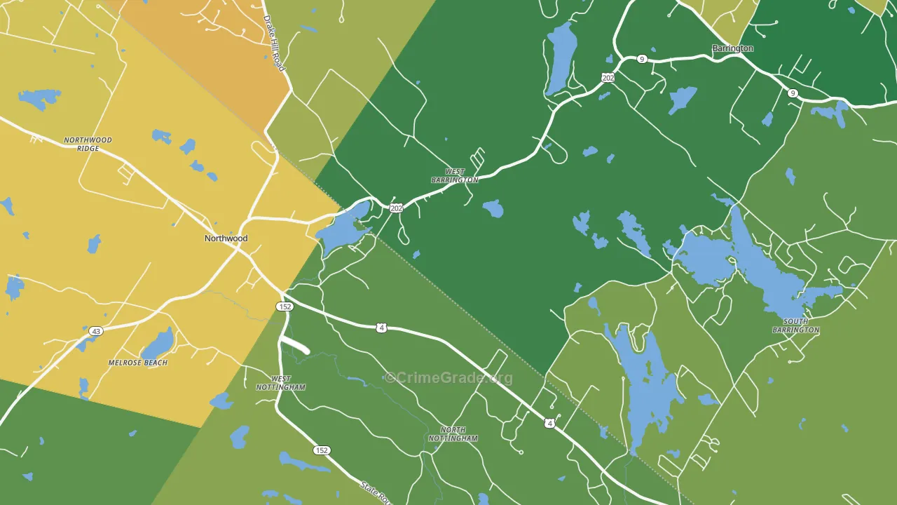 West Nottingham, NH Map of Theft Rates