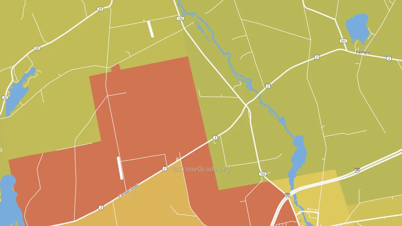 West Palmyra, ME Map of Theft Rates