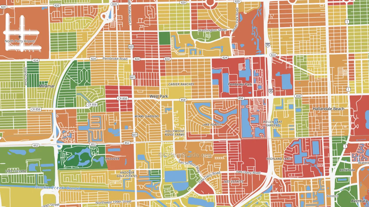 West Park, FL Map of Theft Rates