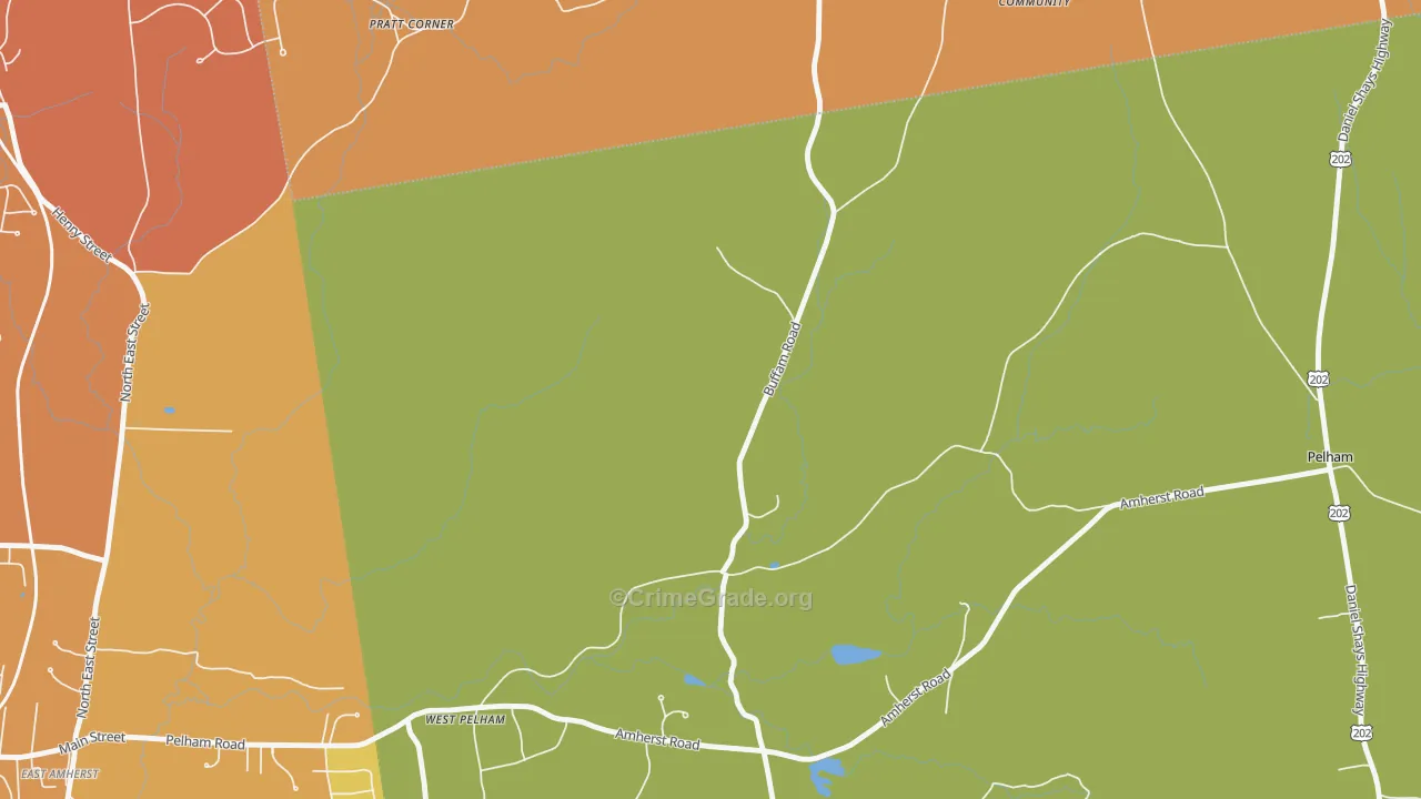 West Pelham, MA Map of Theft Rates