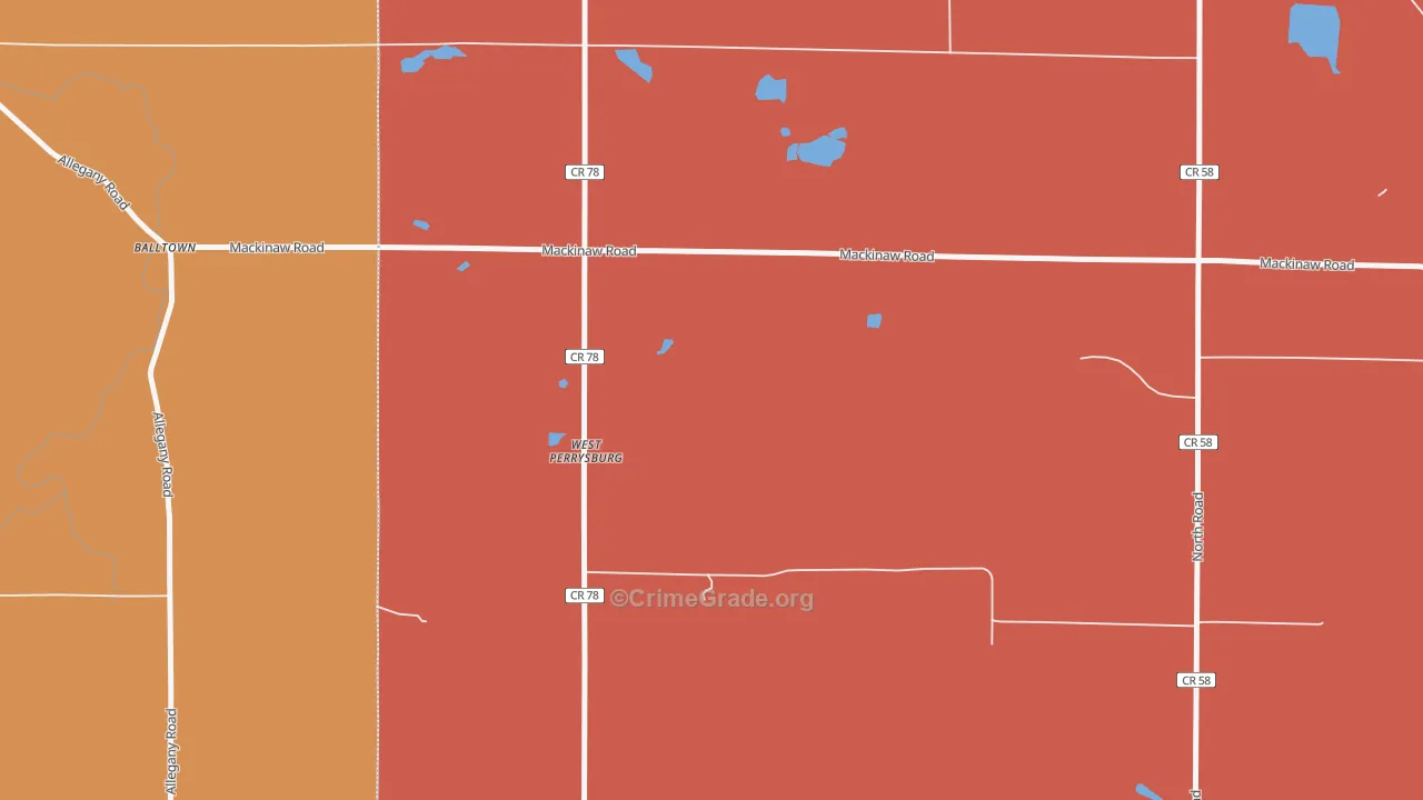 West Perrysburg, NY Map of Theft Rates