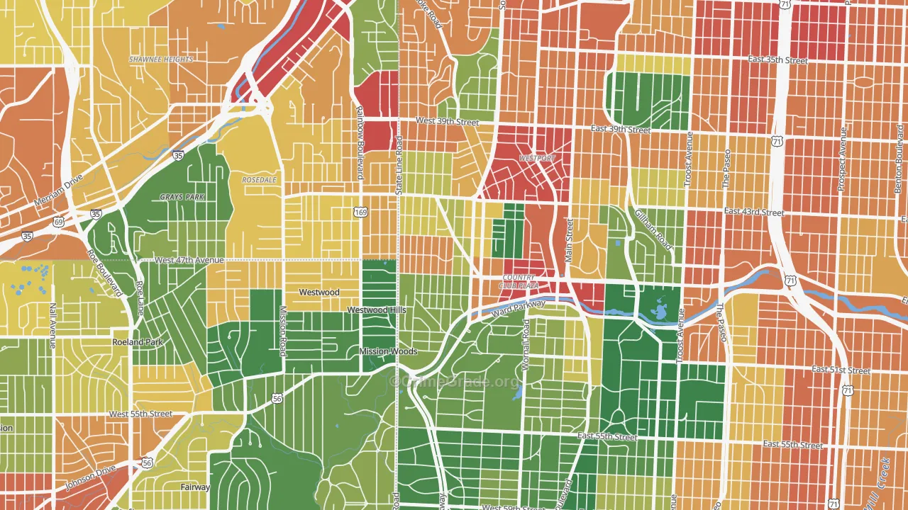 West Plaza, Kansas City, MO Map of Theft Rates