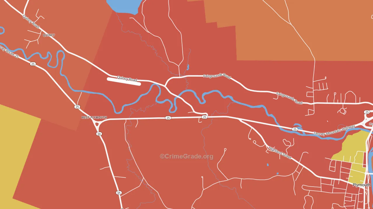 West Plymouth, NH Map of Theft Rates