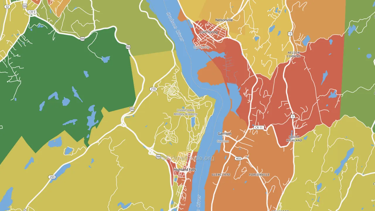 West Point, NY Map of Theft Rates