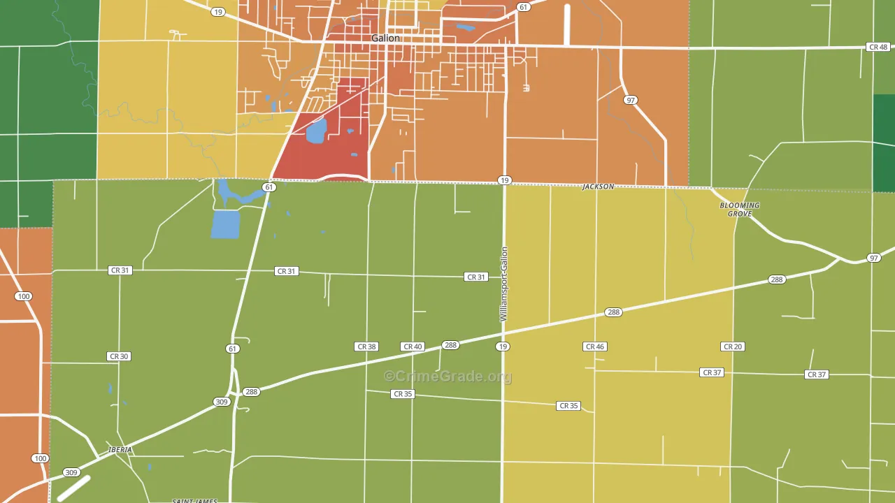 West Point, OH Map of Theft Rates