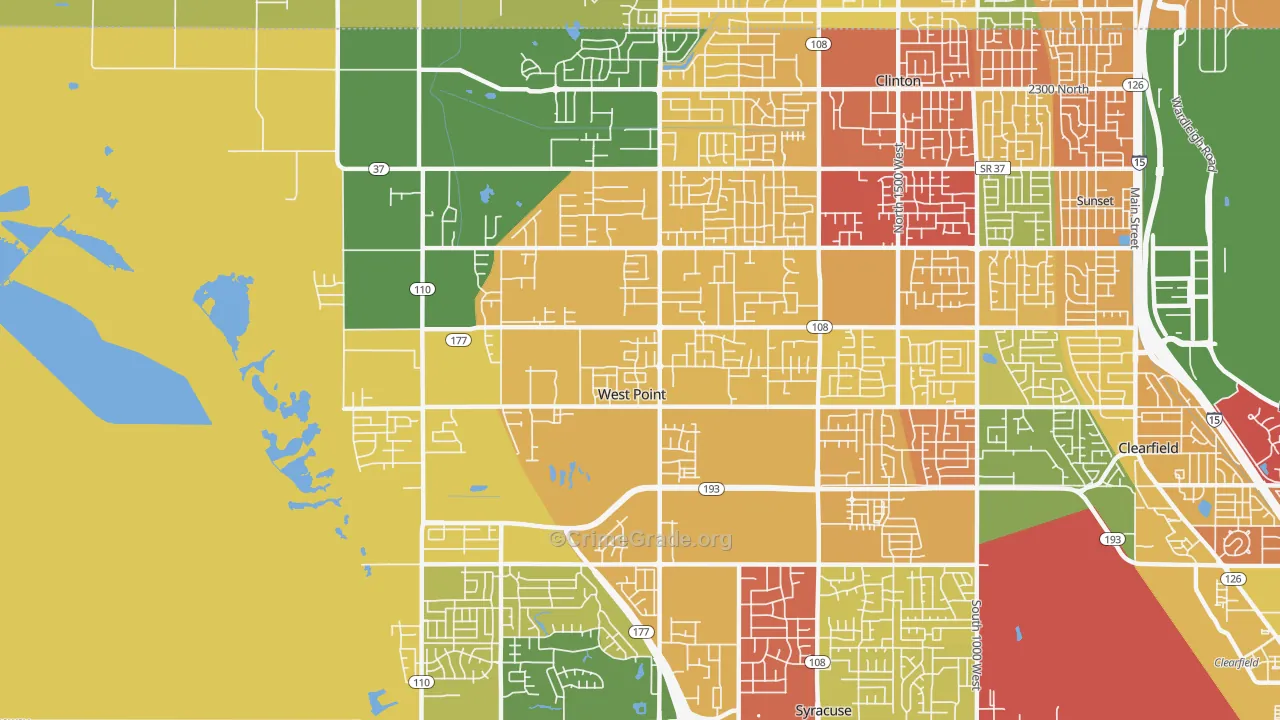West Point, UT Map of Theft Rates