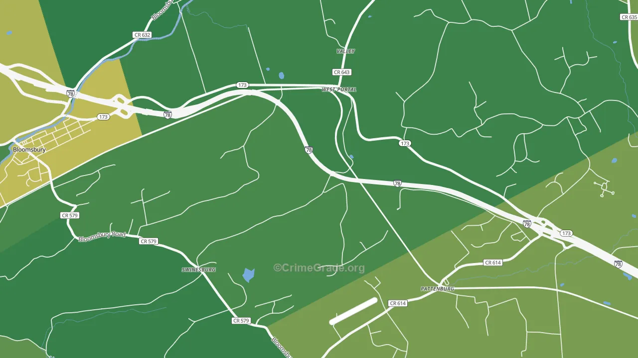 West Portal, NJ Map of Theft Rates