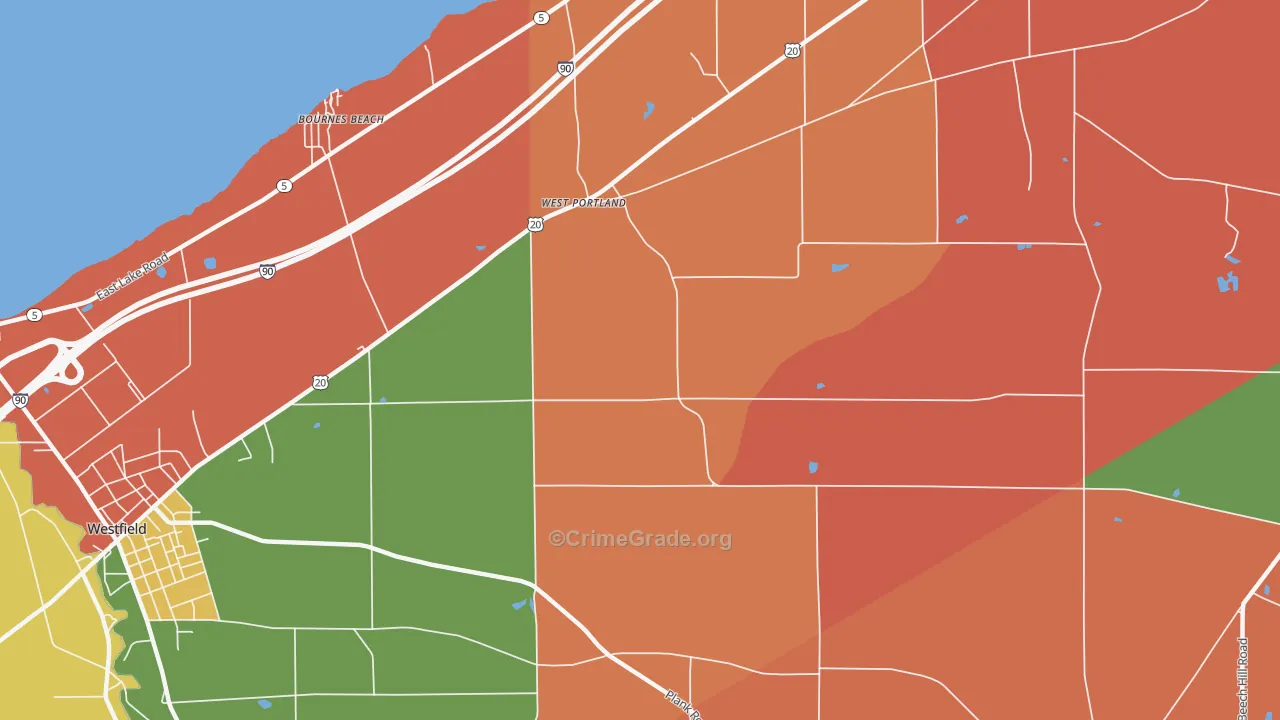 West Portland, NY Map of Theft Rates