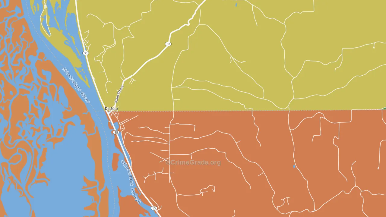 West Prairie, WI Map of Theft Rates