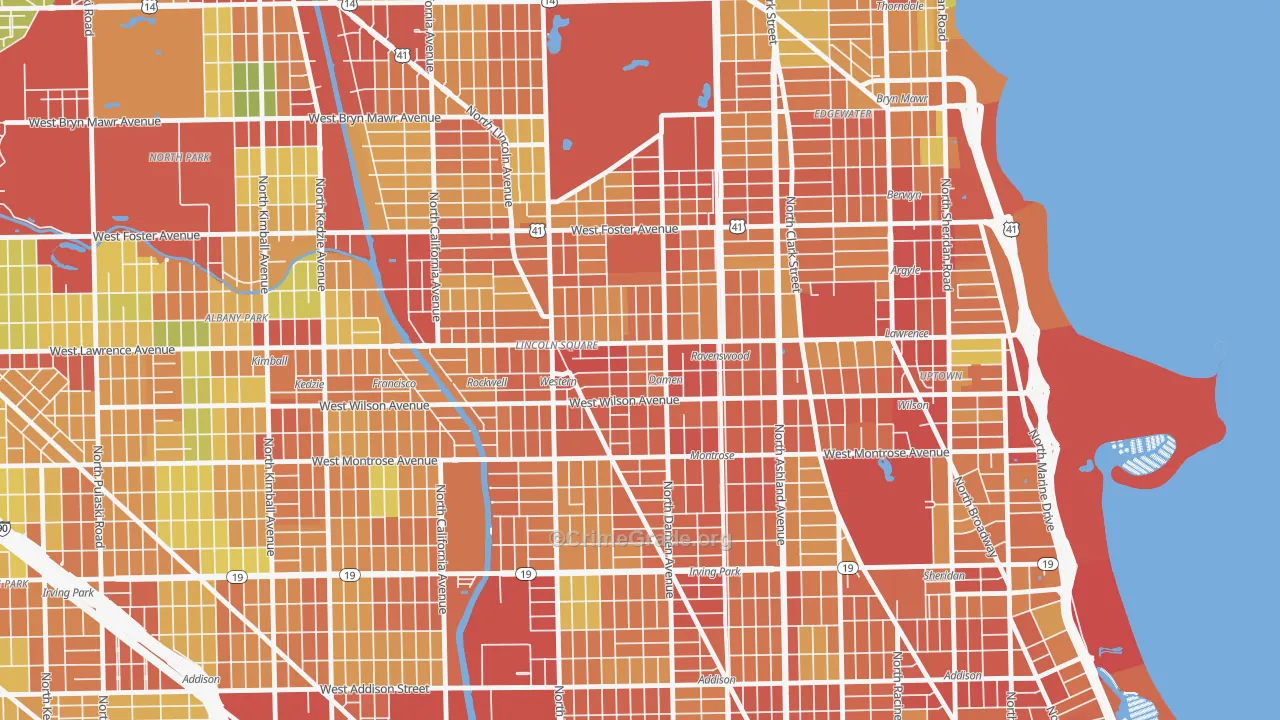 West Ravenswood, Chicago, IL Map of Theft Rates