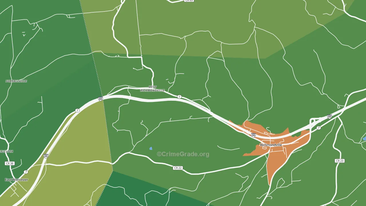 West Richmondville, NY Map of Theft Rates