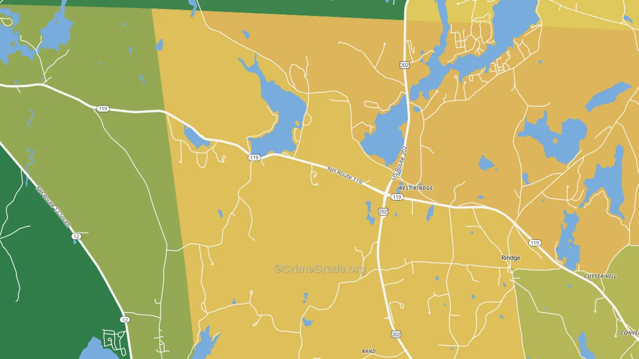 West Rindge, NH Map of Theft Rates