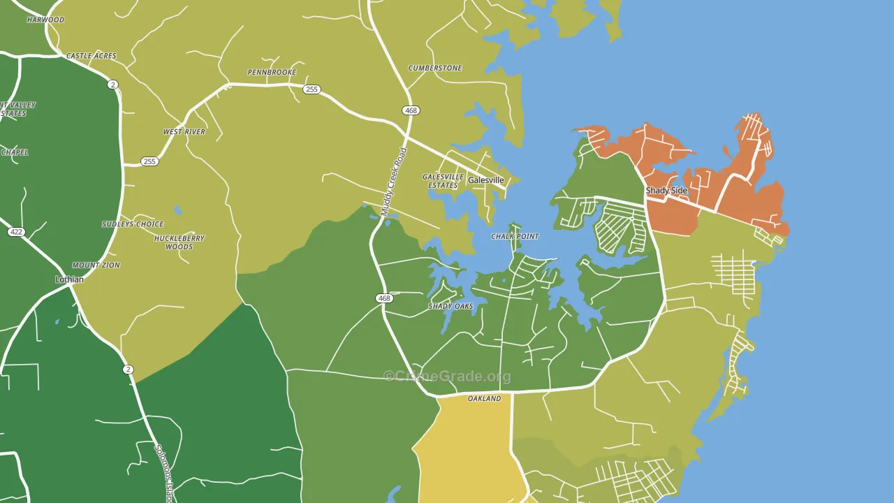 West River, MD Map of Theft Rates