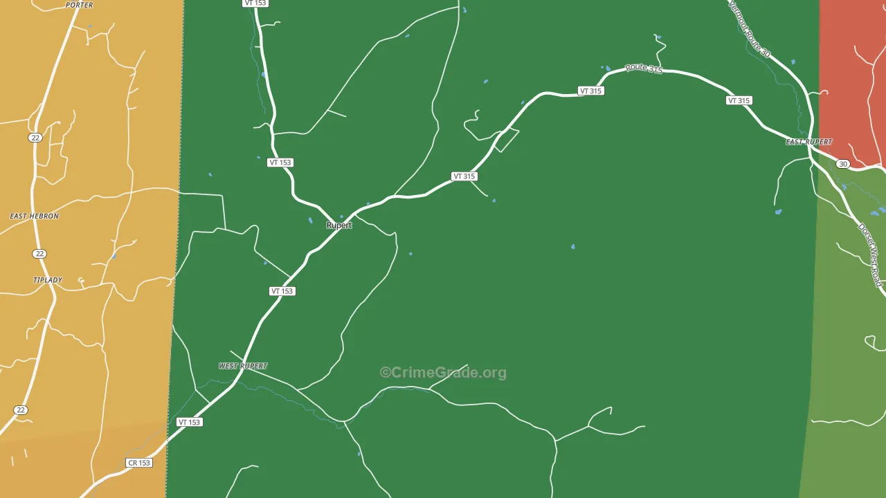 West Rupert, VT Map of Theft Rates