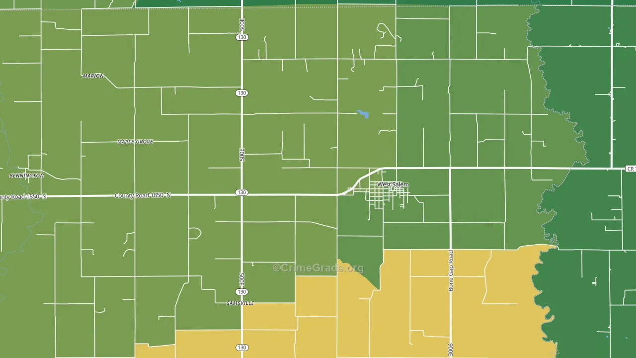 West Salem, IL Map of Theft Rates