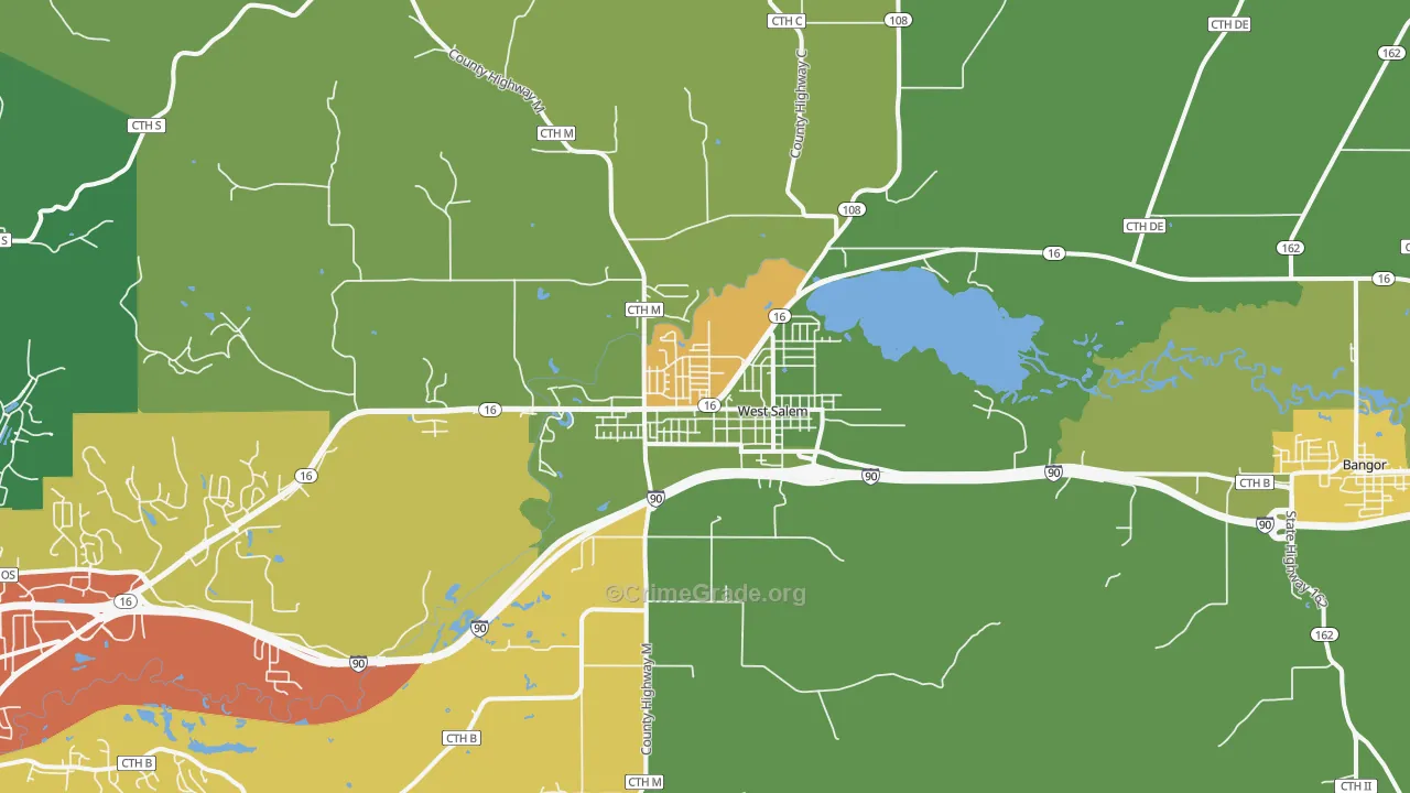 West Salem, WI Map of Theft Rates