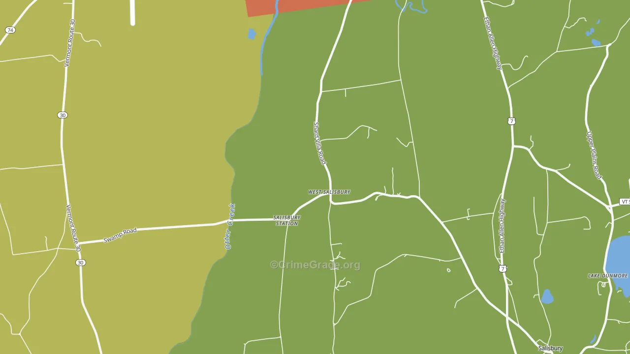 West Salisbury, VT Map of Theft Rates
