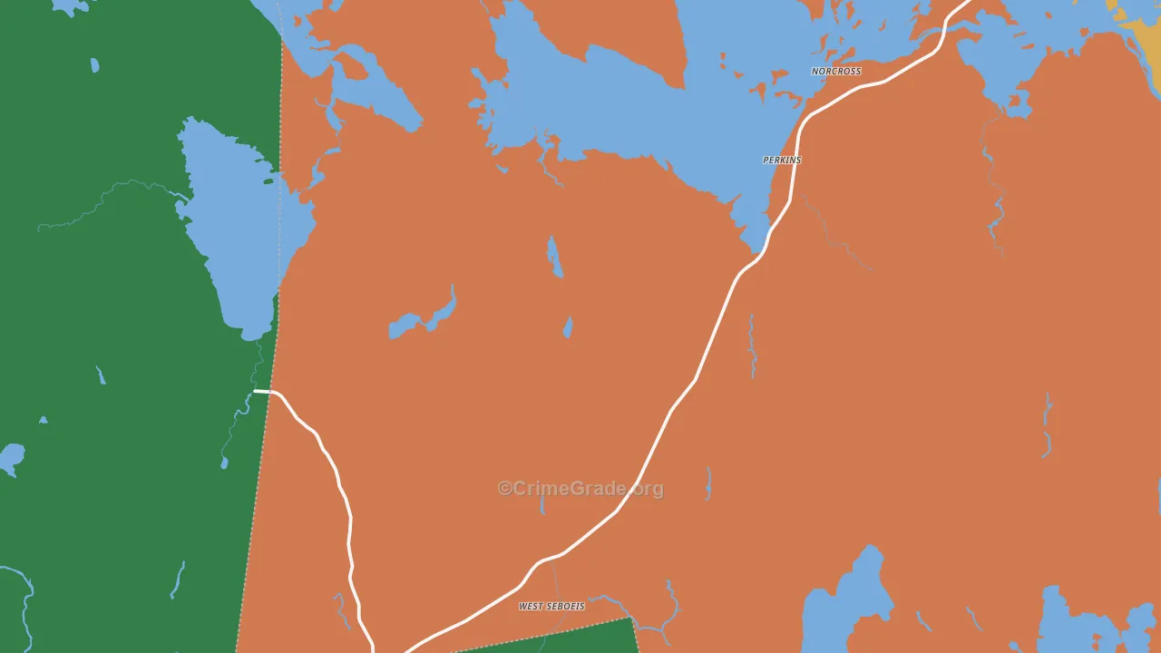 West Seboeis, ME Map of Theft Rates