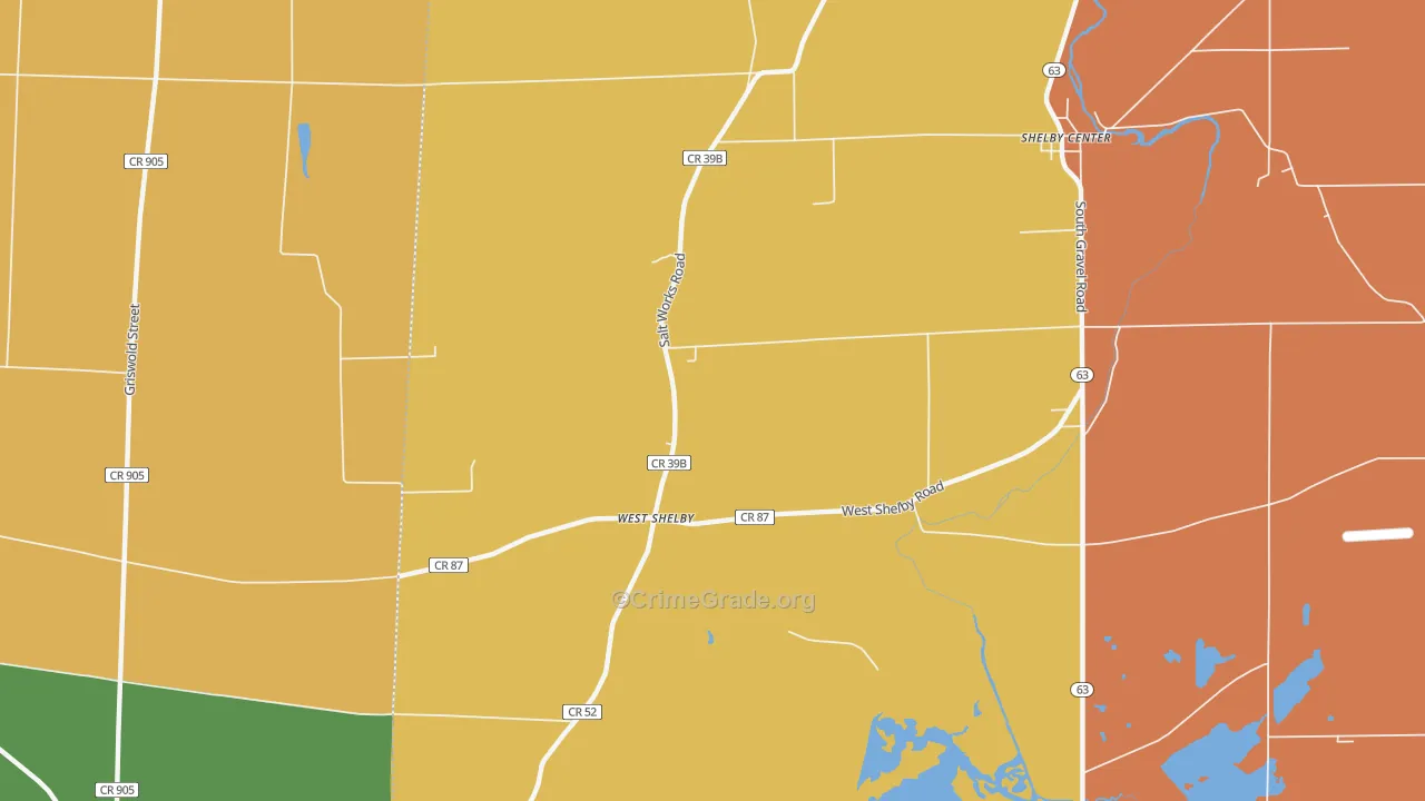 West Shelby, NY Map of Theft Rates