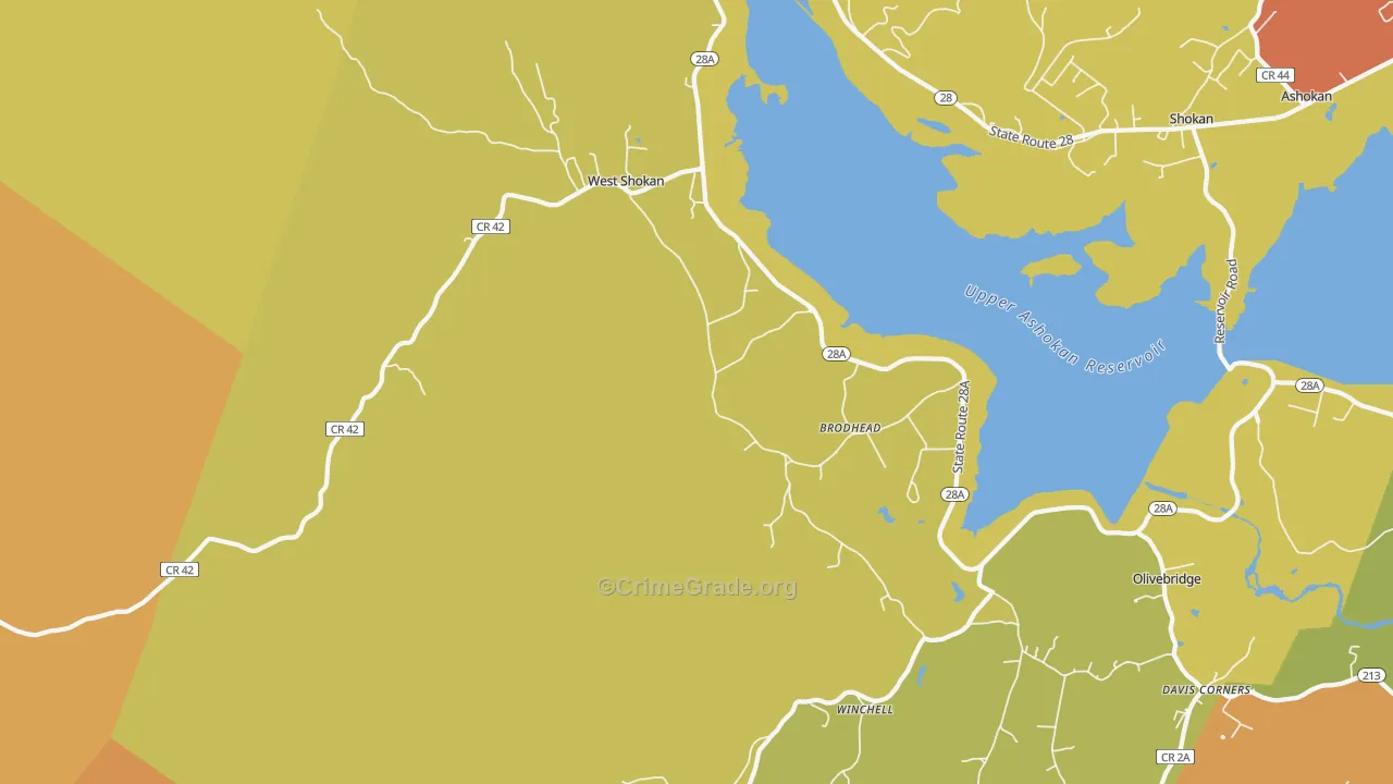 West Shokan, NY Map of Theft Rates