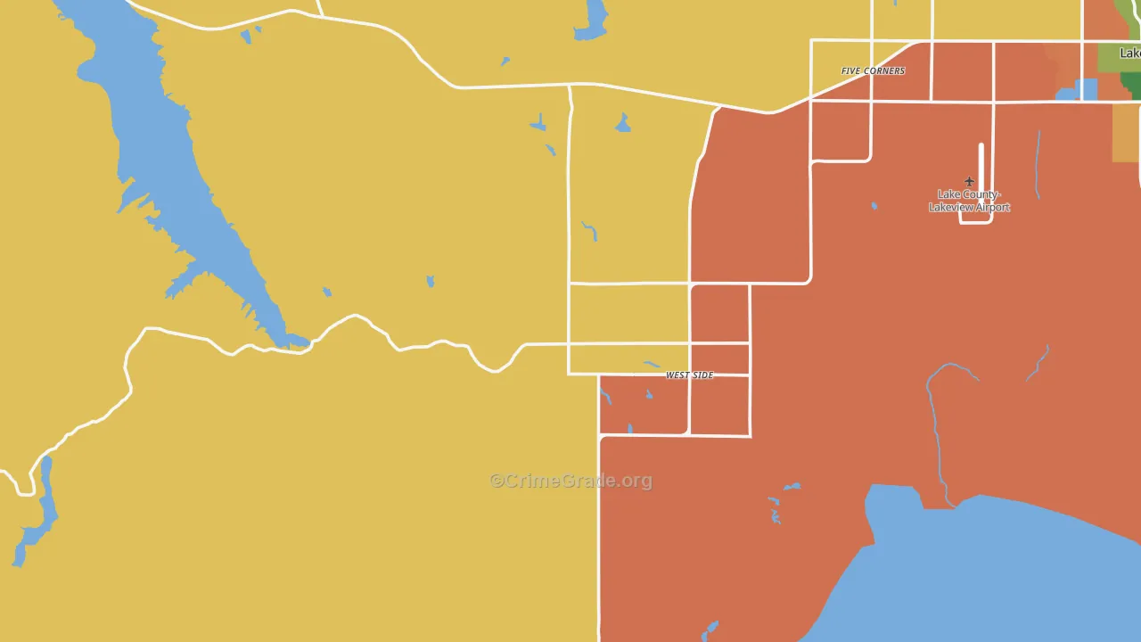 West Side, OR Map of Theft Rates