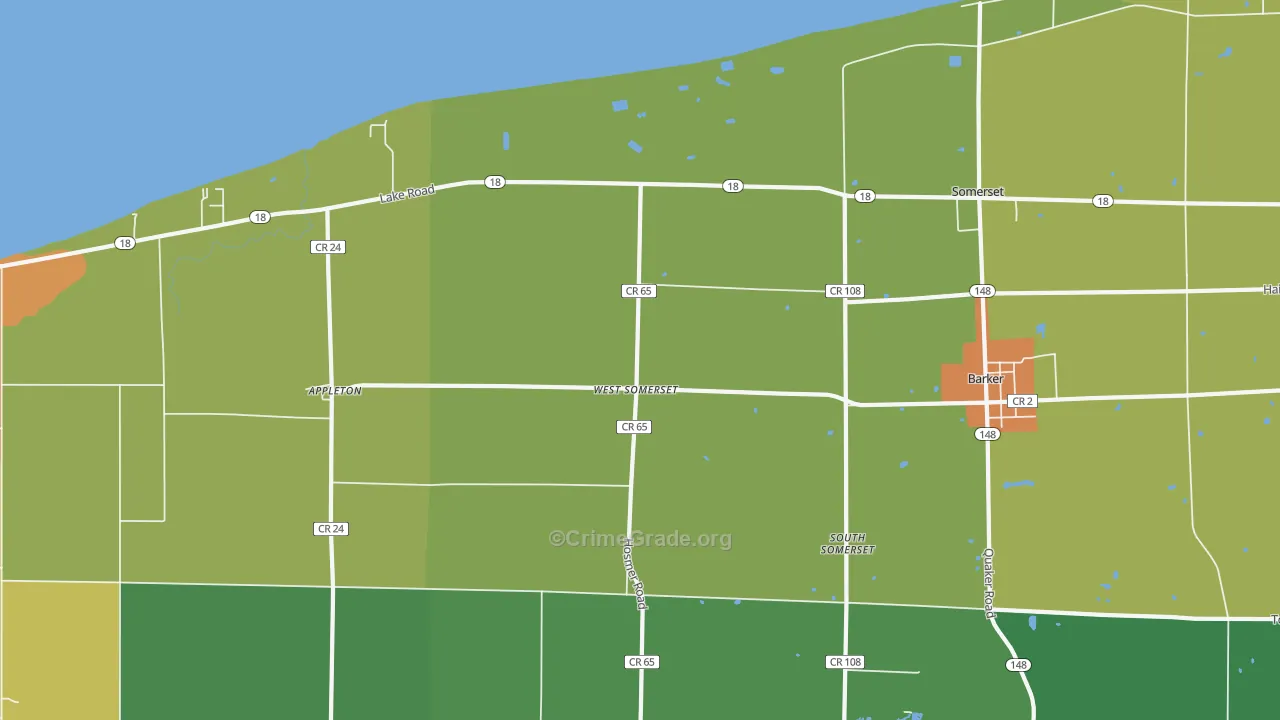 West Somerset, NY Map of Theft Rates
