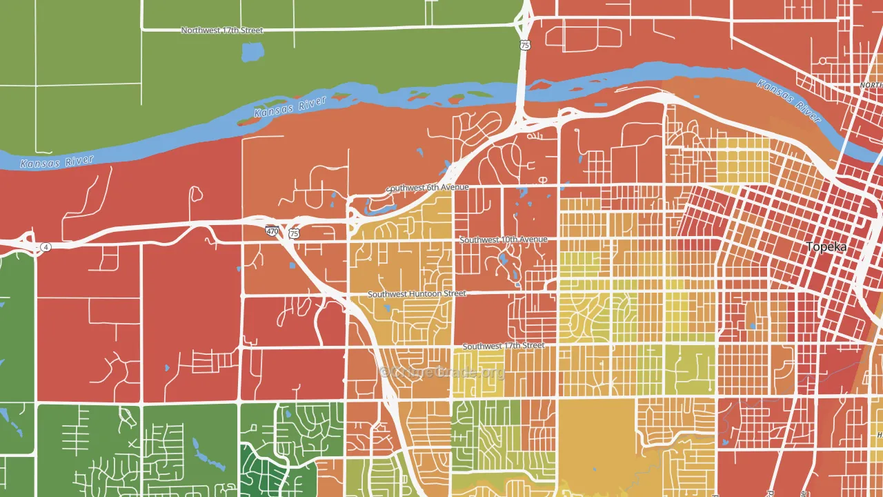 West Southwest 2, Topeka, KS Map of Theft Rates