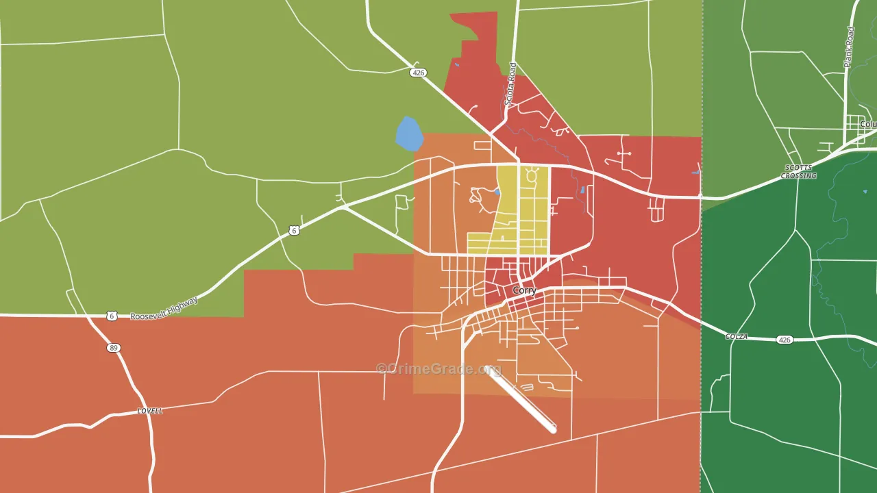West Spring Creek, PA Map of Theft Rates