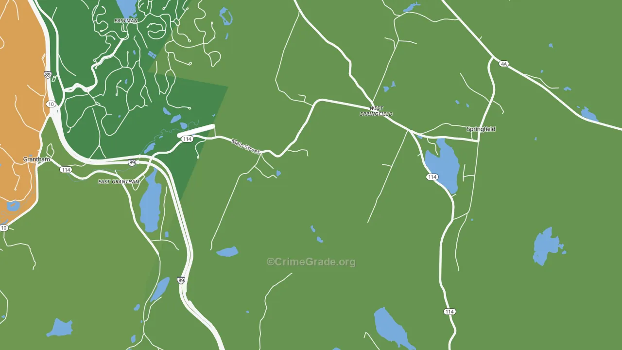 West Springfield, NH Map of Theft Rates
