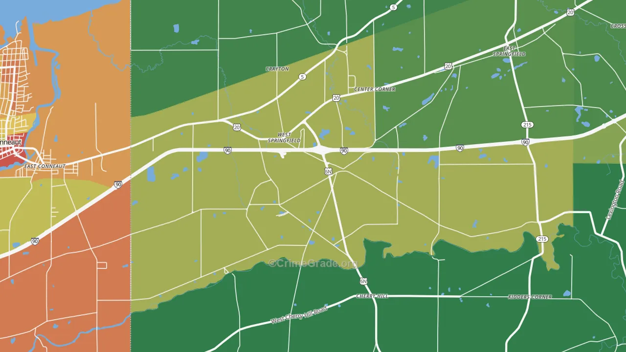 West Springfield, PA Map of Theft Rates