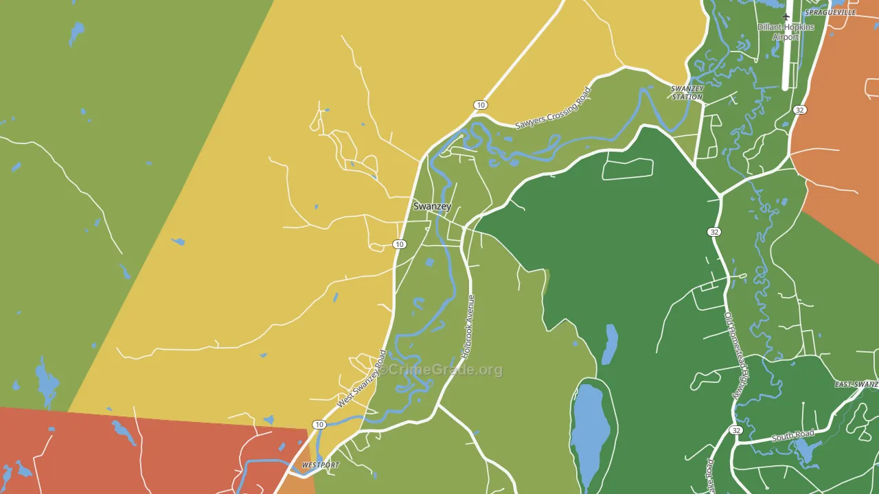 West Swanzey, NH Map of Theft Rates