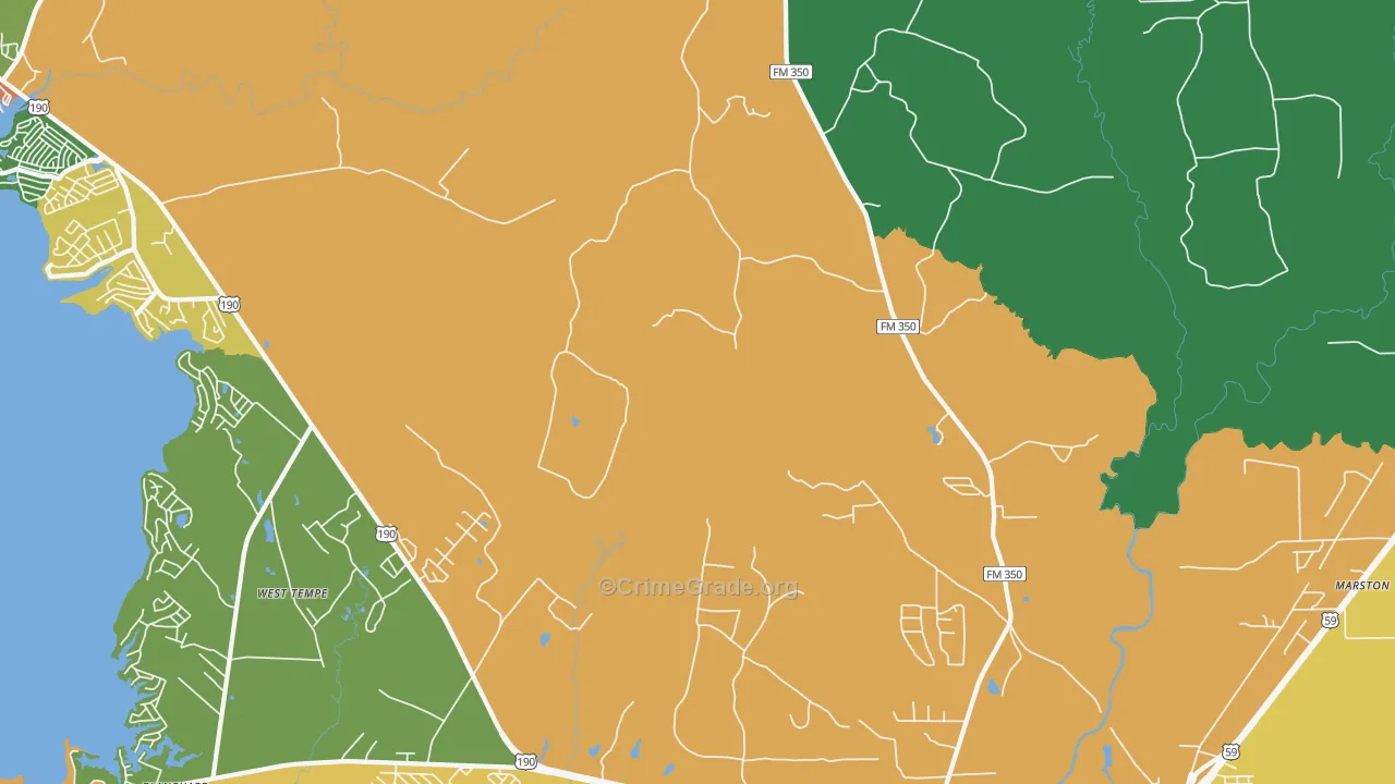 West Tempe, TX Map of Theft Rates