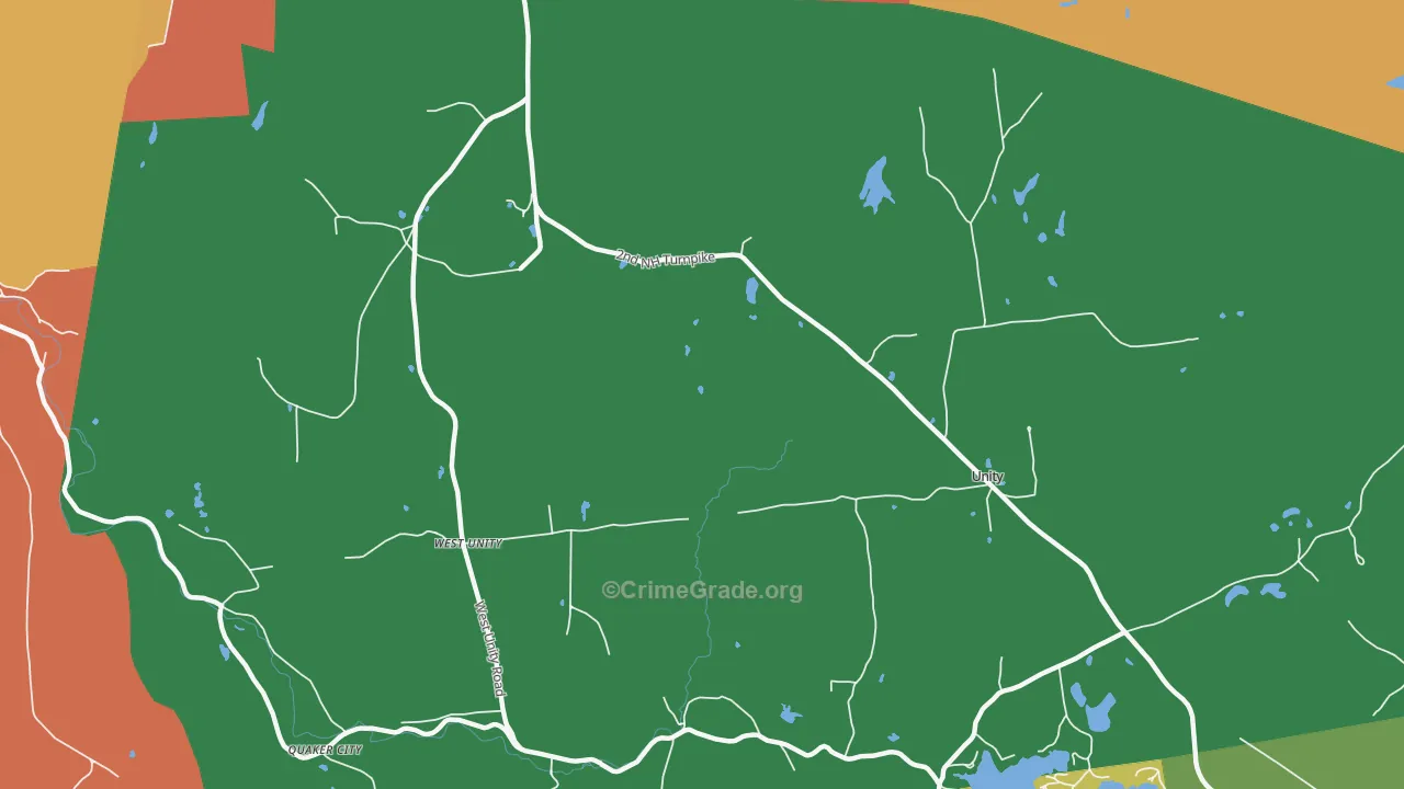 West Unity, NH Map of Theft Rates